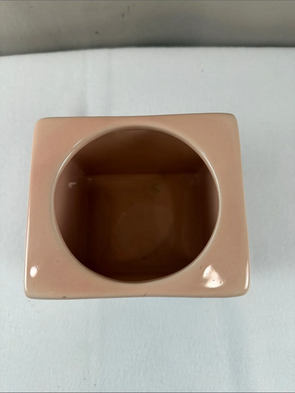 Festive Peach Ceramic Holiday Tissue Holder